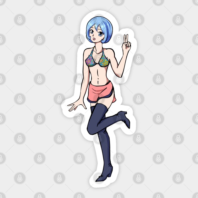crypto - NFT - manga girl – Kryptine - [Kryptine 74] [1552000] Sticker by LiveForever